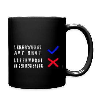Ampel Leberwurst Protest - Tasse einfarbig - Schwarz - Rechts