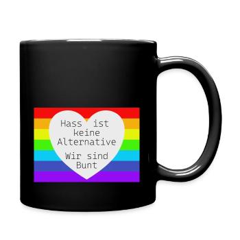 Hass ist keine Alternative - Tasse einfarbig - Schwarz - Rechts