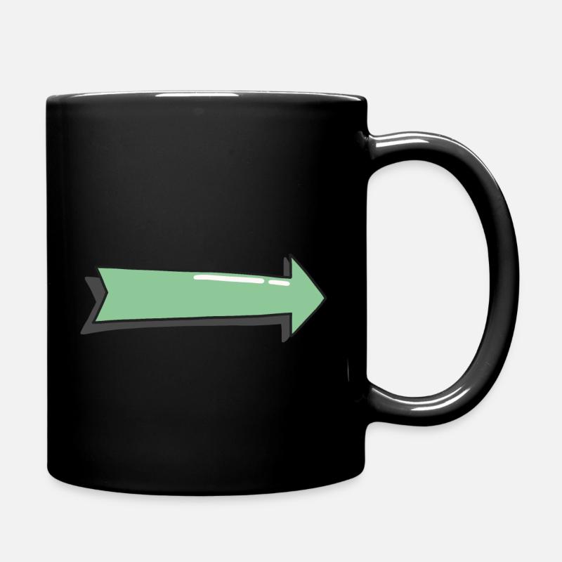 Pfeil mit Schatten grün - Tasse einfarbig - Schwarz