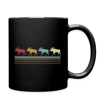 Retro Elch Liebhaber Lustiger Elch Vintage - Tasse einfarbig - Schwarz - Rechts