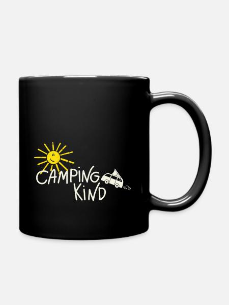 Camping Kind Campervan - Tasse einfarbig - Schwarz