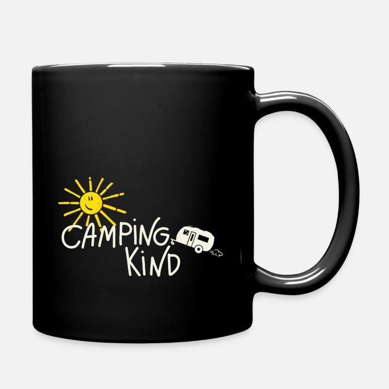 Camping Kind Wohnwagen - Tasse einfarbig - Schwarz