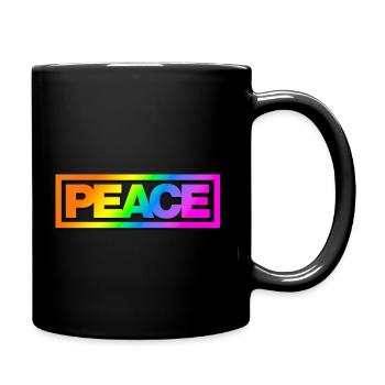 Typo PEACE Rainbowcolours Shadow - Tasse einfarbig - Schwarz - Rechts