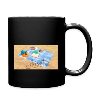 Auszeit Strandurlaub Bücher - Tasse einfarbig - Schwarz - Rechts