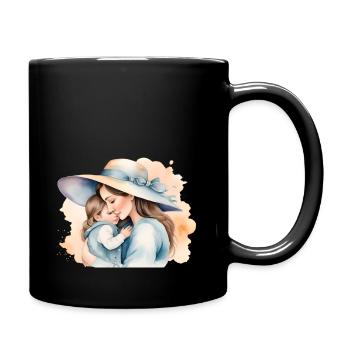 Mütterliche Wärme - Tasse einfarbig - Schwarz - Rechts