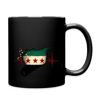 flagge syrien - syrien map - Herzstück - Tasse einfarbig - Schwarz - Rechts
