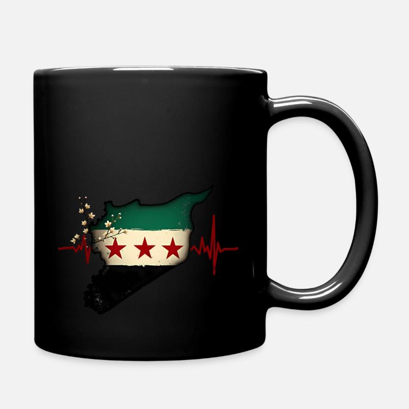 flagge syrien - syrien map - Herzstück - Tasse einfarbig - Schwarz