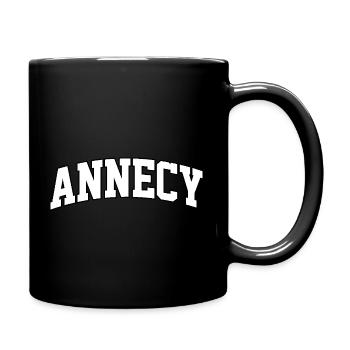 Annecy-Logo: College-Design mit alpinem Stil - Tasse einfarbig - Schwarz - Rechts