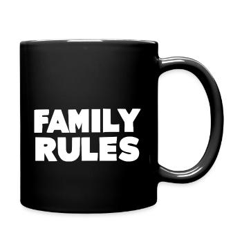 Regeln für die Familie - Tasse einfarbig - Schwarz - Rechts