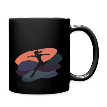 Eiskunstlauf Lauf Medaille - Tasse einfarbig - Schwarz - Rechts