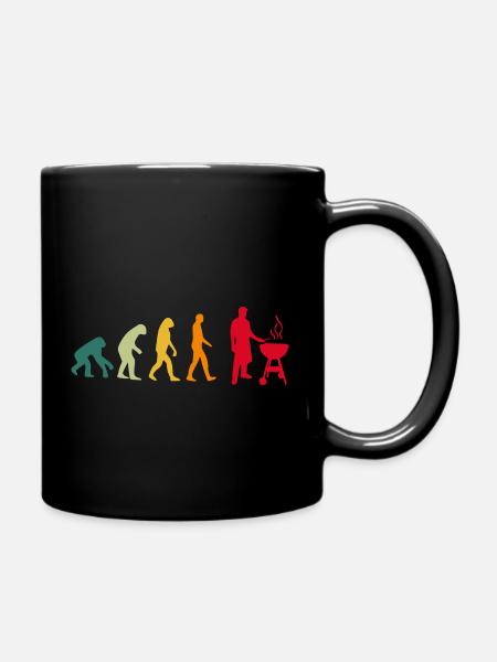 Grillen Evolution lustig - Tasse einfarbig - Schwarz