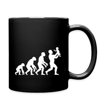 Evolution vom Affen zum Vater - Tasse einfarbig - Schwarz - Rechts