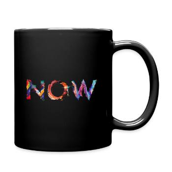 NOW – Lebendiges Farbdesign fürs Hier & Jetzt - Tasse einfarbig - Schwarz - Rechts