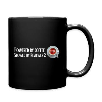 Powered by coffee, Slowed by Reviewer 2 - Full Colour Mug - black - Right