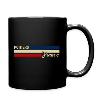 France - Poitiers - France - Flag - Stripes - Full Colour Mug - black - Right