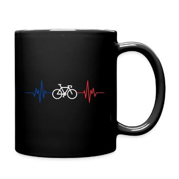 Line Cardio Bike Minimalist Design Gift Cyclist - Full Colour Mug - black - Right