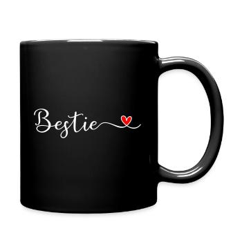 Beste Freundin - Tasse einfarbig - Schwarz - Rechts