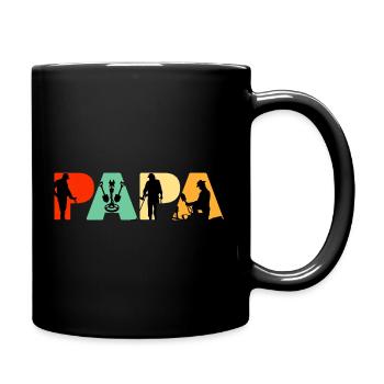 Hobby zum Metalldetektor von Papa - Tasse einfarbig - Schwarz - Rechts