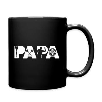 Papa Dart Master Funny Silhouette Darts Player - Full Colour Mug - black - Right