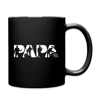 Papa Mechanic Car Garage Vatertag - Tasse einfarbig - Schwarz - Rechts
