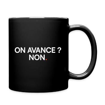 On avance non humour réunion bureau - Mug uni - noir - Droite