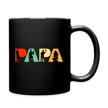 Papa Plumber Retro Tradesman Silhouette Design - Mug uni - noir - Droite