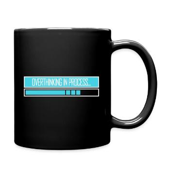 Trop réfléchir en processus Drôle de dicto sombre Logo - Mug uni - noir - Droite