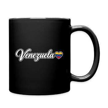 Scénario du Venezuela avec drapeau cœur amoureux - Mug uni - noir - Droite