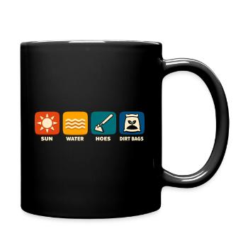 Soleil, Eau, Brossage, Jardinage Amusant - Mug uni - noir - Droite