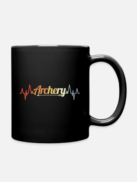 Bogenschießen Herzschlag - Tasse einfarbig - Schwarz