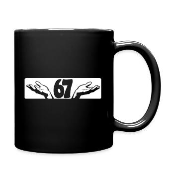67 Six seven | Vintage Hands Logo - Full Colour Mug - black - Right