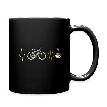 E-bike bike, heartbeat and coffee - Full Colour Mug - black - Right