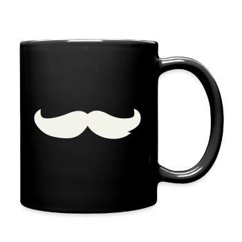 Schnurrbart-Contrast Design - Tasse einfarbig - Schwarz - Rechts