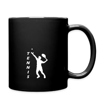 Tennisspieler - Tasse einfarbig - Schwarz - Rechts