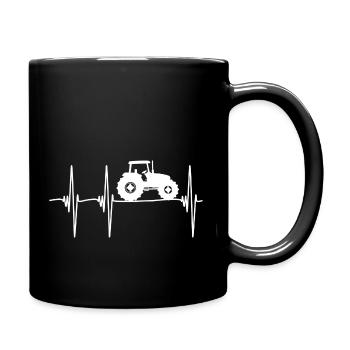tractor pulse white - Full Colour Mug - black - Right