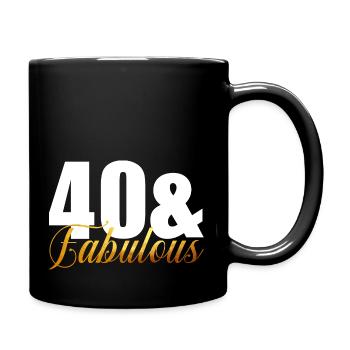 40 & fabelhaft - Tasse einfarbig - Schwarz - Rechts