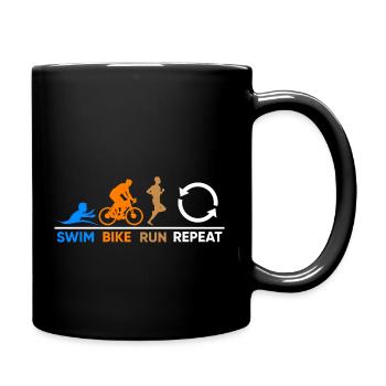 Triathlon - Tasse einfarbig - Schwarz - Rechts