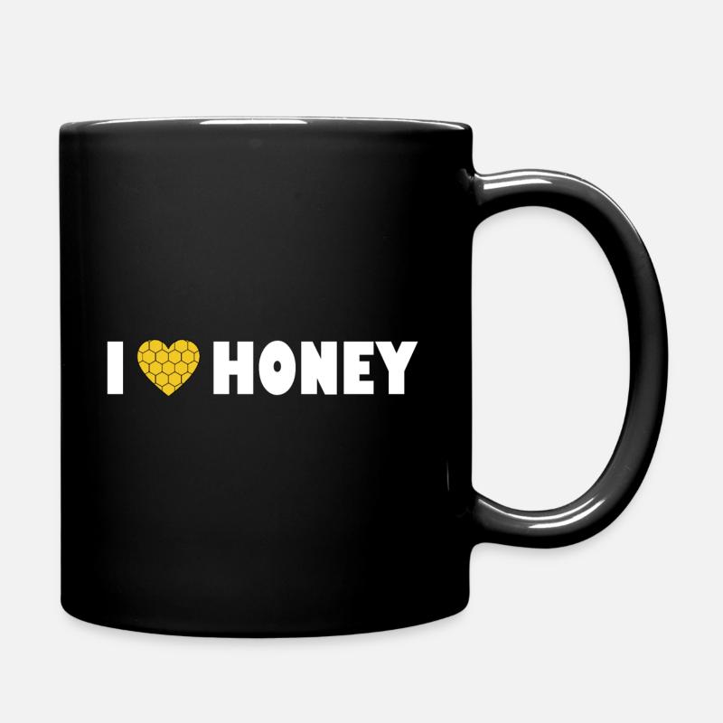 Honig I Love Honey Biene Bee - Tasse einfarbig - Schwarz