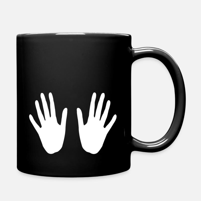 Hände auf der Brust - Tasse einfarbig - Schwarz
