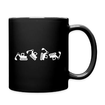 Bagger Baggerfahrer baggern Bauarbeiter Geschenk - Tasse einfarbig - Schwarz - Rechts