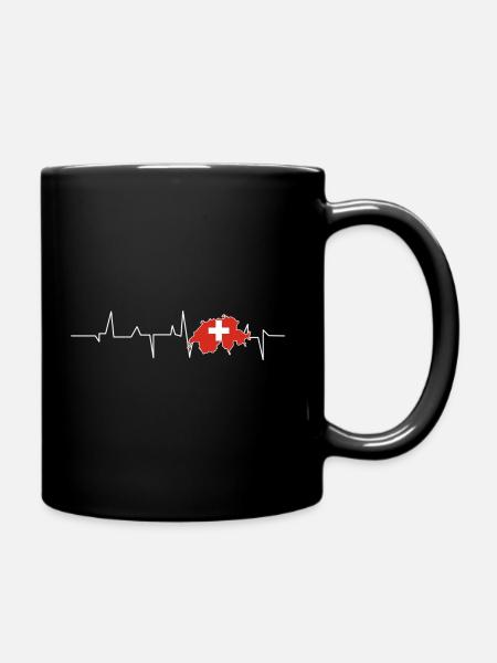 schweizerisch - Tasse einfarbig - Schwarz