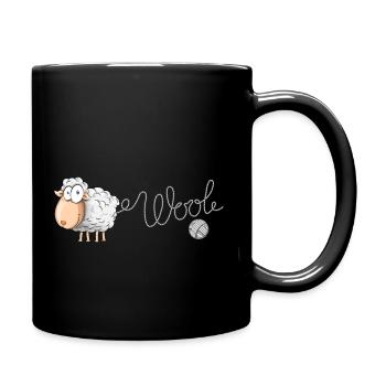 Schaf Wolle, Witziges Sujet, Tierverliebte, Lustig - Tasse einfarbig - Schwarz - Rechts