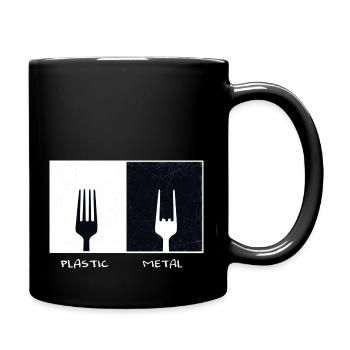 Plastic Metal Vinatge Geschenk Musik Gabel - Tasse einfarbig - Schwarz - Rechts