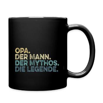 Bester Opa Großvater Mythos Legende Vatertag - Tasse einfarbig - Schwarz - Rechts