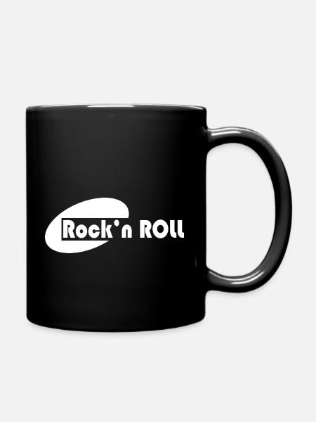 Rock Music Rock and Roll - Full Colour Mug - black