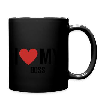 J’aime mon patron - Mug uni - noir - Droite