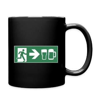 Emergency exit beer - Full Colour Mug - black - Right
