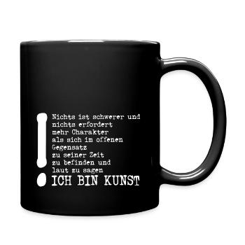 Tucholsky-Beuys | Sag Ich bin Kunst - Tasse einfarbig - Schwarz - Rechts
