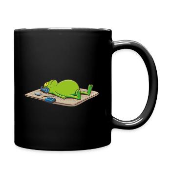 Chillen statt die Gesundheit killen - Tasse einfarbig - Schwarz - Rechts