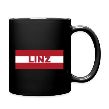 La ville de Linz sous pavillon autrichien - Mug uni - noir - Droite
